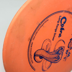 Innova Disc Golf Cobra Orange Blue PFN Patent # No Ink Ontario Old Logo Preowned