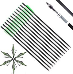 Crossbow Bolts and Broadheads Set 20 Inch Carbon Arrows for Hunting Practice