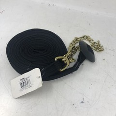 Basic Flat 1″X24′ Cotton Lunge Line-Bk W/20″EB Chain,Rubber Donut