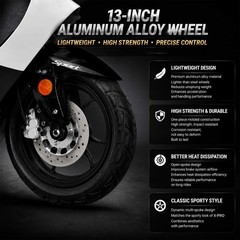 X-PRO Fiji 200 Scooter Gas Moped with 13″ Aluminum Wheels, Electric/Kick Start