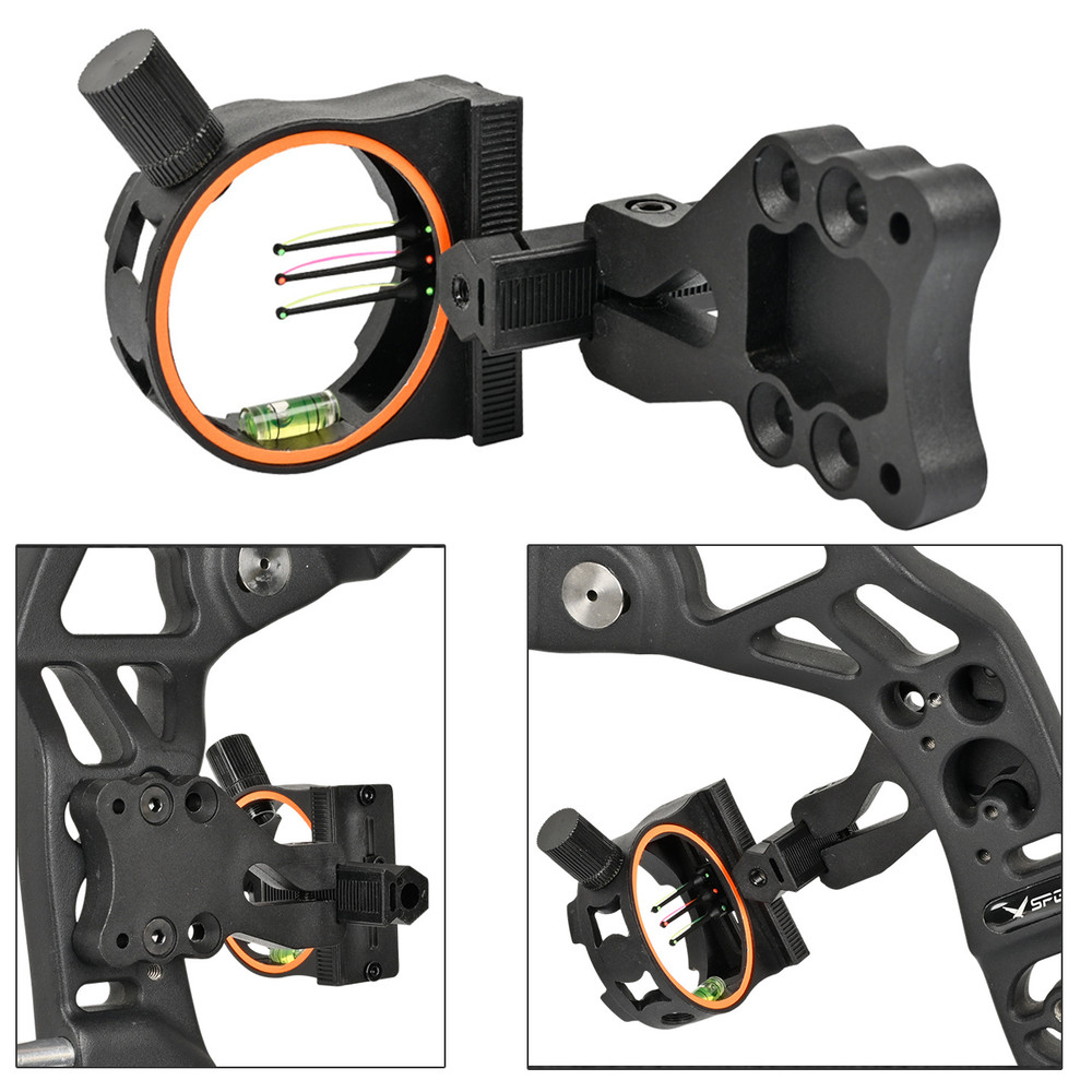 3-Pin 0.019 Fiber Optics Bow Sight with Rheostat Light for Compound Recurve Bow