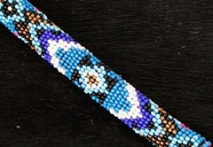 Showman Argentina Leather Single Ear Headstall w/ Beaded Navajo Design