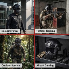Tactical Airsoft Helmet with Detachable Goggles and Full : Military Gear for …