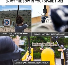 57″ Takedown Recurve Bow Youth&Adults Archery RH&LH Target Shooting 20/30/40lbs