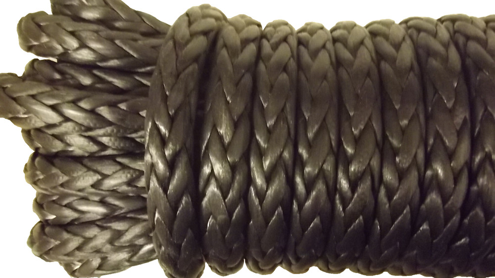 NEW 3/8″x 16′ Dyneema Winch Line, Synthetic Pulling Rope, 12-Strand Braid