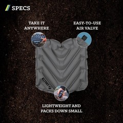 KLYMIT V Seat – Portable, Inflatable Padded One Size (Pack of 1), Gray