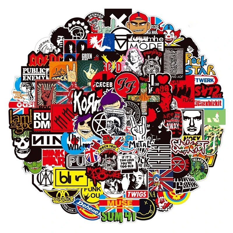 10/50/100pcs Classic ROCK Stickers Graffiti Music Band Decals for Ipad Guitar