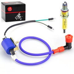 Ignition Coil and 10mm Spark Plug Compatible with 70cc 90cc 110cc ATV dirt bike