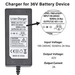 42V 2A Scoter Charger 5 Plugs for 36V Lithium Battery Pack DC 5.5 * 2.1 with …