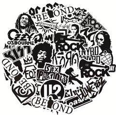 25 Piece Mix Lot 2” Rockstar Stickers Music Classic Rock FREE SHIPPING