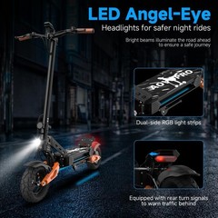 AOVOPRO 800W Electric Scooter, Max 30 Miles Long Range with Dual Suspension