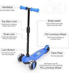 Patinete de altura ajustable para niños de 3 a 10 años con ruedas Flash