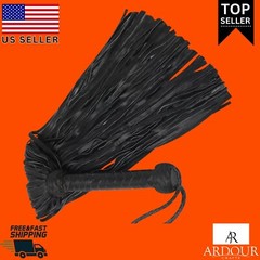 Black Leather Flogger 100 Thick Tails Heavy & Thuddy Impact Horse Whip