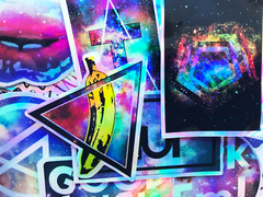 20 Metallic Holographic Shine Reflective Stickers Skateboard Pop Art Decals #CU3