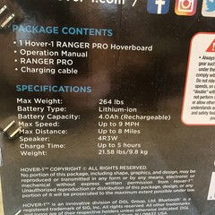 Hover-1 Ranger Pro Self-Balancing Scooter 10” Tires 9mph 8mi App LED H1-RGPRO