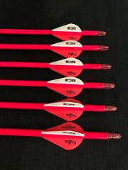 Black Eagle Outlaw Pink Crested Fletched 500 Arrows 1/2dz BRAND NEW
