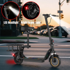 Electric Scooter with Seat Adults 350W 19MPH 15 Mile Range 8.5″ Tires