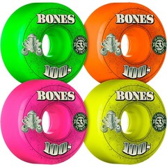Powell Peralta BONES 100s V4 OG FORMULA Skateboard Wheels 53mm 100a MULTICOLOR