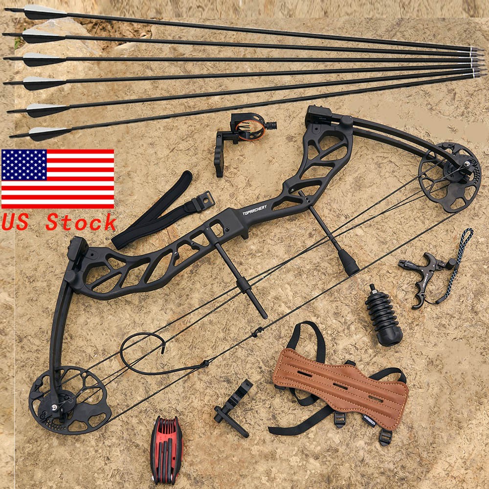 TOPARCHERY CAMO 19-70LBS Compound Bow Upgrade 320FPS Archery Hunting Target RH