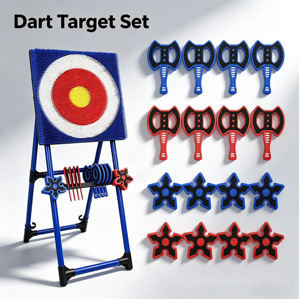 Axe Throwing Target Game Set Indoor Outdoor Kids Family Toss Toys Ninja Stars