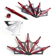 12pcs Archery Broadheads 3 Fixed Blade 100Grain Hunting Arrowheads with One Case