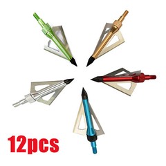12Pcs 100Grain Broadheads 3Blade Arrow Tips Compound Bow Crossbow Outdoor Sports