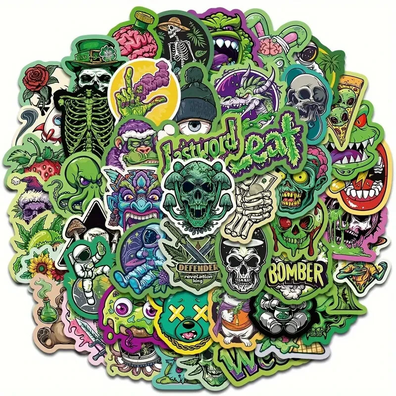 50 Pack of Cool Weed 420 Stickers for Laptop/Water Bottle/Phone Case
