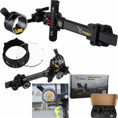 Compound Bow Sight 1Pin 0.019″ 4X 6X 8X Lens Carbon Rod Micro Adjustable Archery