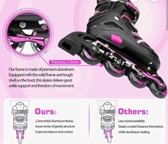 Cifaisi Adjustable Inline Skates with Illuminating Wheels kids M. (3-6 year old)