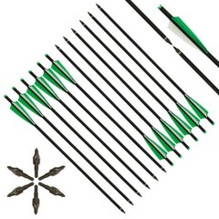 12x 20 inch Crossbow Bolts Carbon Arrows Half Moon Nock OD8.8mm Archery Hunting