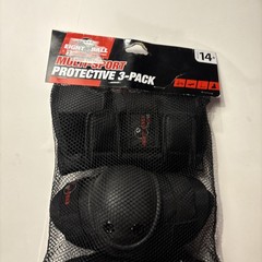 Eight Ball Pad Set 3pk Black New 14+ Teen Bike Knee Wrist Elbow Tough New