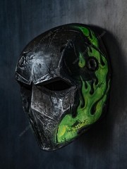 Custom Airsoft Mask Helmet Full Face BB Gun Halloween Costume Cosplay Fire A28