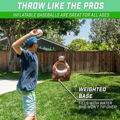 GoSports Inflataman Baseball Toss Challenge | Inflatable Catcher Strike Game