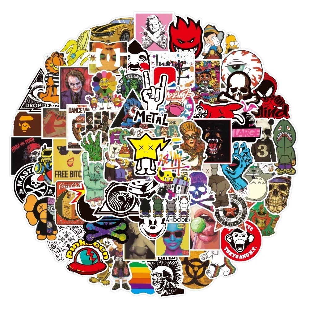 100/300/500 Skateboard Stickers Bomb Vinyl Laptop Luggage Decals Sticker