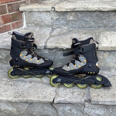 K2 Flight 76 Men’s US Size 9.5 Inline Skates Black Vintage Skate