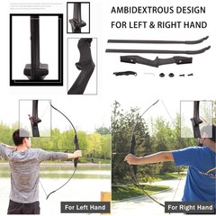 57″ 20-40LBs Recurve Bow&30“ Arrows Set Takedown Bow with Archery Accessories