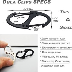 10-Pack Metal Small Carabiner Clips – 1.6 Inch Double-Sided Hooks for Keychains
