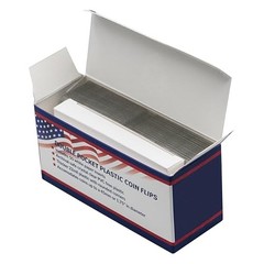 50 Double Pocket Coin Flips PVC Free Clear Vinyl Holders with Inserts 2×2 50.0