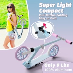 Kick Scooter for Kids Ages 6-12,Teens & Adults, Youth. Lightweight Aluminum K…