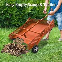 2 in 1 Horse Paddock Cleaner & Trailer, Tow-Behind Trailer Horse Manure Scoop…