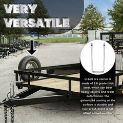 U-Bolt Spare Tire Carrier Bracket for 4/5 Lug Trailer, Boat, Sailboat, Zinc P…