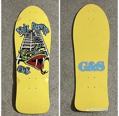 G&S Gordon & Smith Neil Blender Snake & Lattice Skateboard Deck Yellow Dip