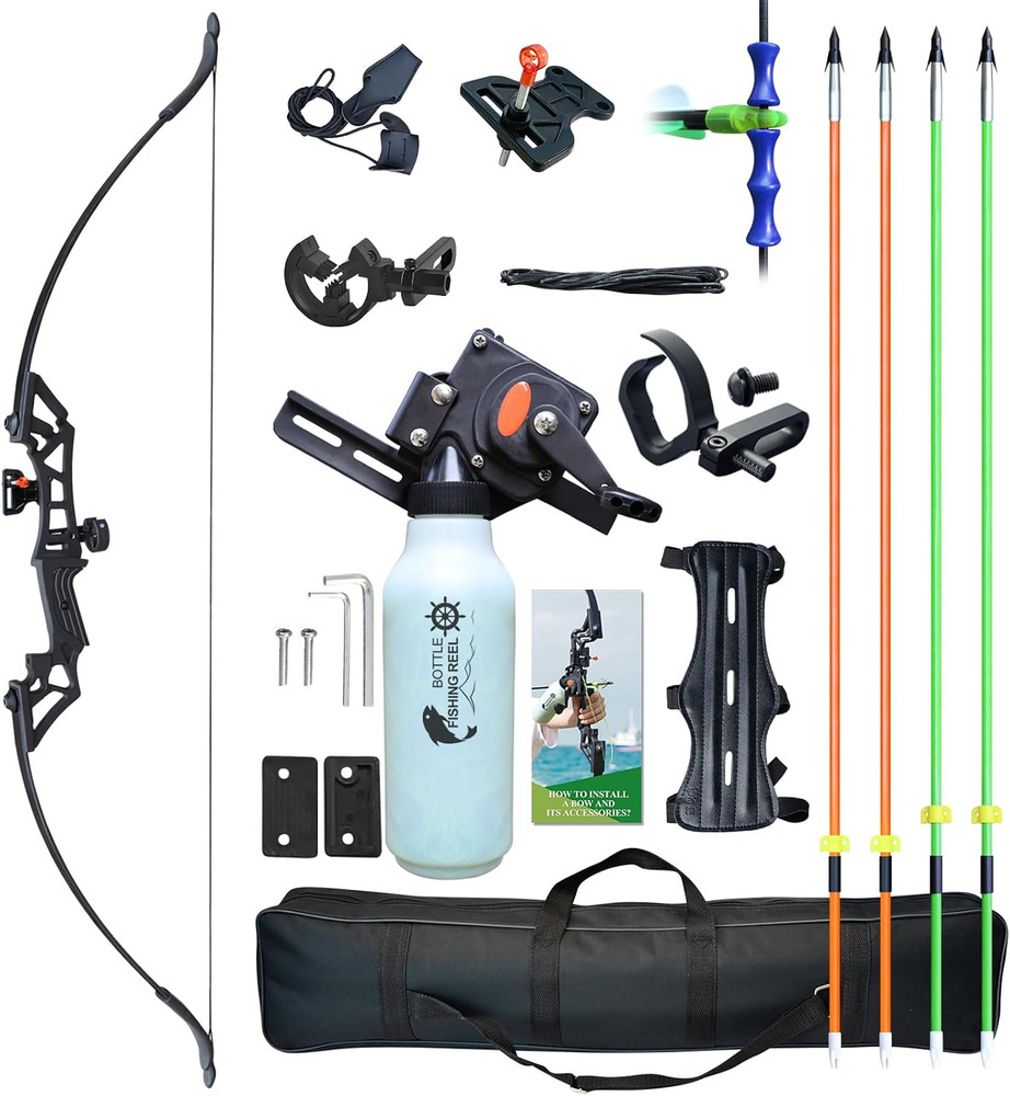 Recurve Bow Fishing Combo Kit Archery and Arrow Set for Adults Beginner with 40