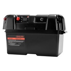 Group 24/ 27 Trolling Motor Battery Box, 12V/ 24V Marine Case with Straps