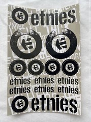 Etnies ES Vintage Skateboarding Shoes STICKER Sheet Black White Logo OG E1