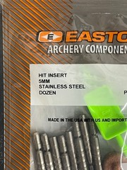 Easton Archery 5MM Brass X HIT Break Off 50-75 Grain Insert 12 Pack BRAND NEW