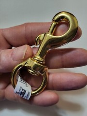 3 1/4″ Solid Brass snap/clasp with 3/4″ round swivel eye. repair lead rope,reins