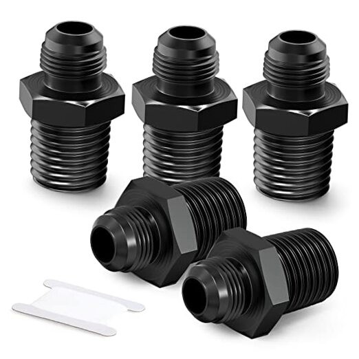 PCS Black 6AN Male Flare to 3/8″ NPT Male Pipe Fitting 6AN-3/8″NPT(Black) 5