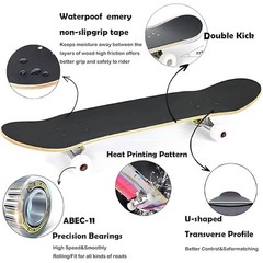 Pro Complete Skateboards for Beginners Girls Boys Kids Youths Teens Adults 31…