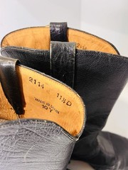 Cowboy Boots For Men Elegant Black Textured Leather Made In Spain 11 1/2D